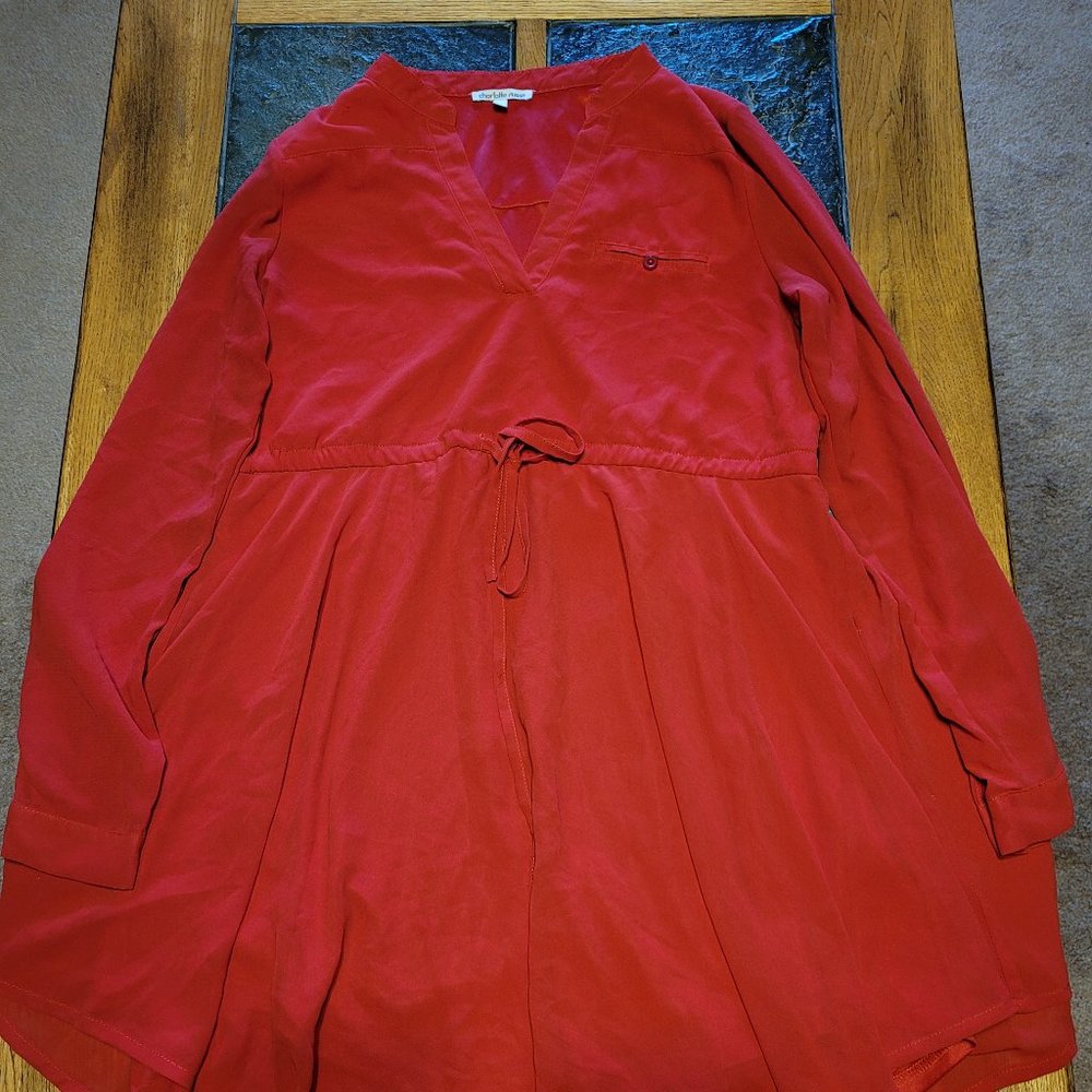 Red long sleeve dress